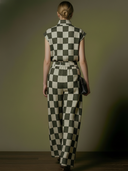 Women's Premium Old Money Style Tencel Blend Plaid T-shirt And Pants Set ZMZ2849A8K