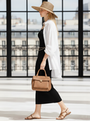 Women's Old Money Style Fitted Slip Dress And Lantern-sleeved Long-sleeved Shirt (including Waist Chain) ZMZ2899B6U