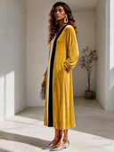 Women's Elegant Vintage Party Dress: V-Neck, Lantern Sleeves, And Sequin-Accented Velvet Maxi Dress ZMZ0239I3ZYY