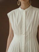 Women's High-end Old-money Style Pure Cotton Sleeveless Slim-fit Maxi Dress ZMZ1484B1K