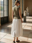 Women's French-style Elegant Knitted Vest And Cotton Bubble Skirt Set ZMZ0448B6K