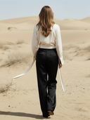 Women's Commuter Style Cupro-blend Pullover Shirt And Pants Set ZMZ2047A6K