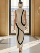 Women's French-style Elegant Knitted Slim-fit Maxi Dress ZMZ0450B1K