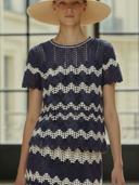 Women's Vacation Old-money Style Knitted Short-sleeved T-shirt And Elastic Waist Skirt Set ZMZ2467B7K