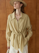 Women's French-style Elegant Tencel Blend Shirt ZMZ2628A5K