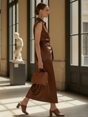 Women's High-end Old-money Style Lyocell Blend Sleeveless Maxi Dress ZMZ2850B9K