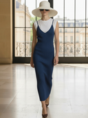 Women's Classic Casual Knitted Camisole Maxi Dress (includes Inner Tank Top) ZMZ1164B9K