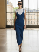 Women's Classic Casual Knitted Camisole Maxi Dress (includes Inner Tank Top) ZMZ1164B9K