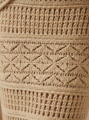 Women's Vacation Style Old-fashion Knitted Sleeveless Fitted Maxi Dress (including Waist Scarf) ZMZ2498B2K