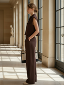 Women's French-style Elegant Cotton Blend Shirt And Trousers Set ZMZ3099A7K