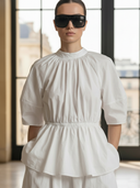 Women's High-End Old Money Style Pure Cotton Short-Sleeve T-Shirt And Elastic Waist Skirt Set ZMZ1401B3K