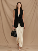 Women's Premium Old Money Style Cotton Blend Vest And Lyocell Blend Maxi Dress Set ZMZ2848A1K