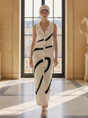 Women's French-style Elegant Knitted Slim-fit Maxi Dress ZMZ0450B1K