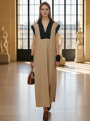 Women's Minimalist Commuter Sleeveless Cotton Loose Maxi Dress ZMZ2453B2K