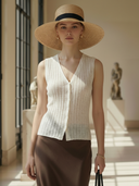 Women's Premium Old Money Style Knitted Vest And Tencel Blend Skirt Set ZMZ0664B3K