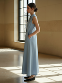 Women's Premium Minimalist Tencel Cotton Blend Sleeveless Maxi Dress ZMZ2947A8K