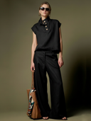 Women's Premium Minimalist Herringbone Linen T-shirt And Trousers Set ZMZ2746A9K