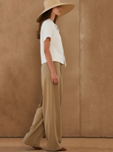 Women's American Retro Cotton Blend T-shirt And Pants Set ZMZ2821A1K