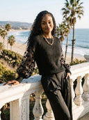 Women's Vintage-Style Casual Long-Sleeve Pullover Sweater: Mohair Knit With Cut-Out Polka-Dot Detailing ZMZ1355J4ZJY