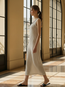 Women's Italian-style Romantic Knitted Sleeveless Midi Dress ZMZ0569B1K