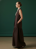 Women's Premium Minimalist Pure Cotton Sleeveless Loose-fitting Maxi Dress ZMZ0354B4K