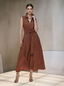 Women's Minimalist Commuter Tencel Blend Sleeveless Maxi Dress ZMZ1030B3K