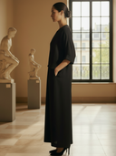 Women's French-style Elegant Tencel Blend Short-sleeved Maxi Dress ZMZ2616A6K