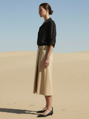 Women's Commuter Style Cupro Blend Shirt And Skirt Set ZMZ2052A1K