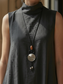 Women's High-end Old-money Style Lyocell Blend Sleeveless Maxi Dress ZMZ2744B7K