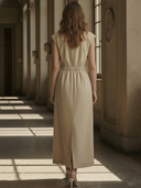 Women's Commuter Style Cotton Blend Fitted Maxi Dress ZMZ2745A3K