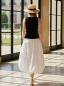 Women's Elegant Old-money Style Knitted Vest And Pure Cotton Bubble Skirt Set ZMZ0612B4K