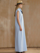 Women's Premium Minimalist Pure Cotton Embroidered Maxi Dress ZMZ2867A8K