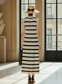 Women's Italian-style Romantic Knitted Sleeveless Maxi Dress ZMZ0542B7K