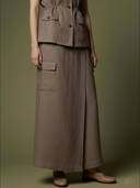 Women's Premium Old Money Style Linen Blend Vest And Skirt Set ZMZ2968A8K