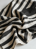 Women's Classic Casual Striped Print Cotton-linen Blend Loose-Fit Long-Sleeve Henley Shirt ZMZ0253G8ZYY