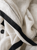 Women's Retro-style Cotton And Linen Color-blocked Two-button Long-sleeved Jacket（Three-quarter sleeves）ZMZ0326H9SWL