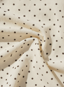 Women's Retro Casual Cotton Linen Long-Sleeved Top And Chiffon Polka Dot Skirt Set ZMZ0458F2ZJY