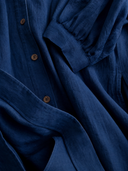 Women's Linen-Blend Lantern-Sleeve Long Shirt Maxi Dress ZMZ0712G8XT