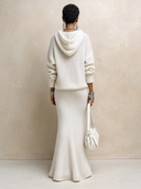 Women's Classic White Knitted Sweatshirt And Skirt Two-Piece Set ZMZ0791H2SWL