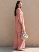 Women's Retro Casual Cotton Yarn Knitted Frayed Edge Pullover Sweater And Skirt Set ZMZ0892I1ZJY