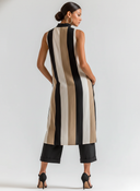 Women's Casual Striped Patchwork Lace Sleeveless Mini Dress ZMZ0923E1XT