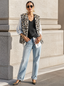 Women's Vintage Casual Leopard-Print Faux-Fur Button-Front Sleeveless Vest ZMZ1324J0ZJY