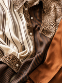 Women's Stylish Satin Patterned Long-Sleeve Shirt ZMZ1484G1SWL