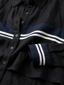Women's Retro Casual Lazy Style Striped Collared Long-Sleeved Shirt ZMZ1503G5ZJY