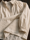 Women's Retro Casual Cotton Linen Wrinkled Long-Sleeved Shirt ZMZ1516G4ZJY