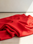 Women's Stylish Sleeveless Top And Red Cotton-linen Wide-leg Pants Set ZMZ1574F0SWL