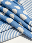 Women's Casual Cotton Linen Polka Dot Striped Collared Shirt ZMZ1692F3XT