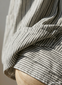 Women's Retro Casual Vacation Style Cotton Linen Striped Loose Short-Sleeve Maxi Dress ZMZ2081E2ZJY