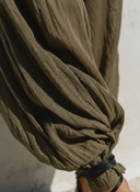 Women's Bohemian Knit Cowl Neck Sheer Tank Top & Crinkled Chiffon Harem Pants Co-ord Set ZMZ2133E8YZH