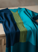 Women's Vacation Style Linen-Blend Color Block Caftan Maxi Dress With Pockets ZMZ2781D8YZH